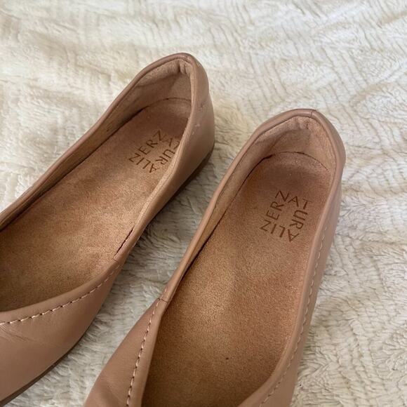 Naturalizer Beige Nude Leather Ballet Flats - Picture 3 of 10